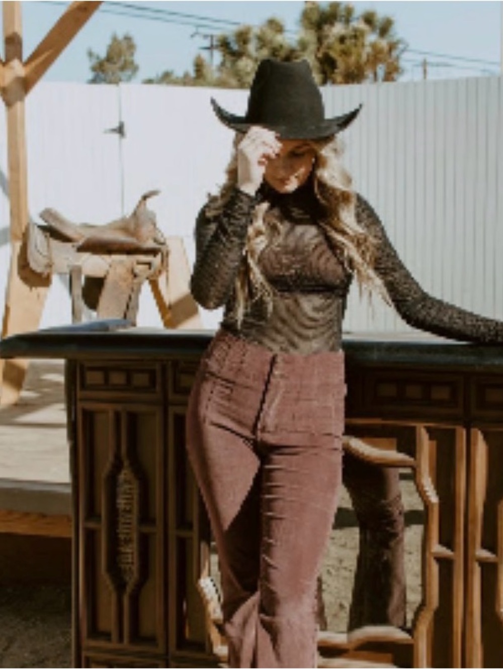 Free People High-Rise Wide-Leg Corduroy Pants - Brown